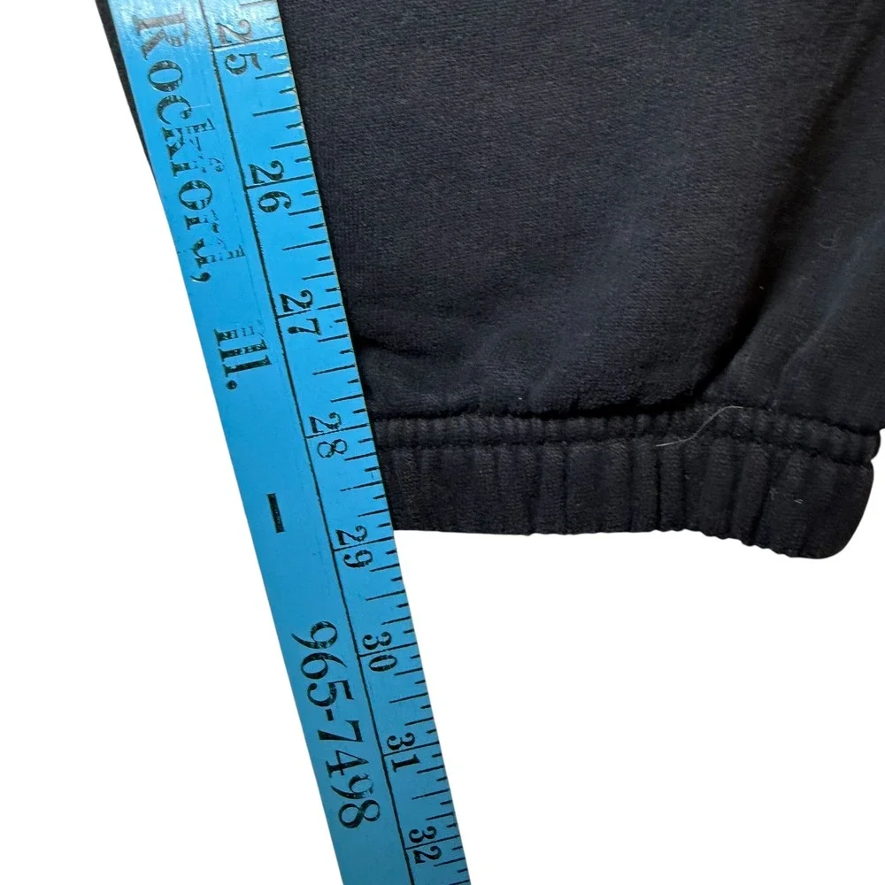 KULE Mens Small Black Sweatpants Joggers Signature Tab Elastic‎ Waist Cuffed S